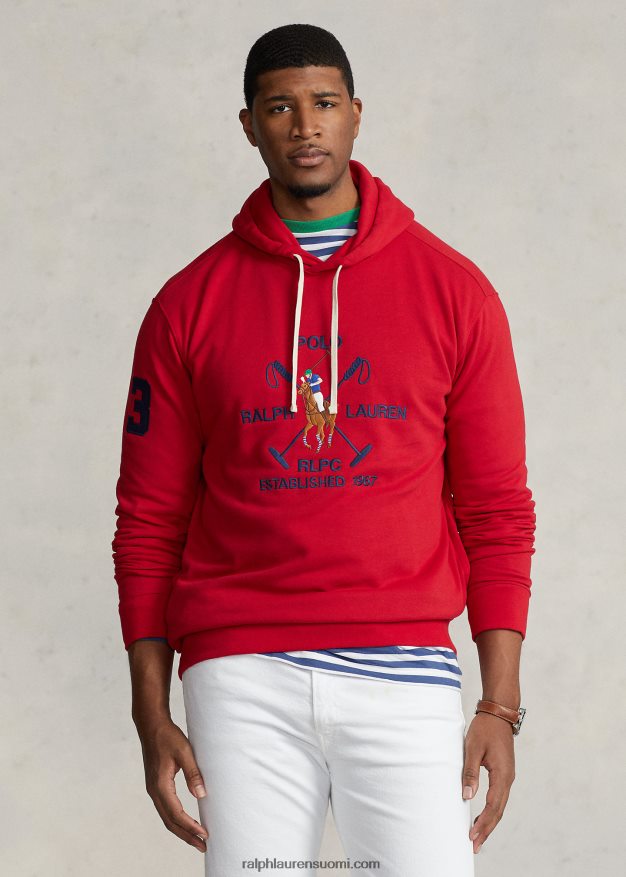 Ralph Lauren miehet iso poniharjainen fleecehuppari 0Z24ZR1629 Rl 2000 punainen