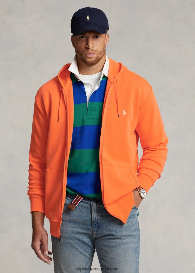 Ralph Lauren miehet kaksinkertainen täysvetoketjuhuppari 0Z24ZR1606 lomakeskuksen oranssi