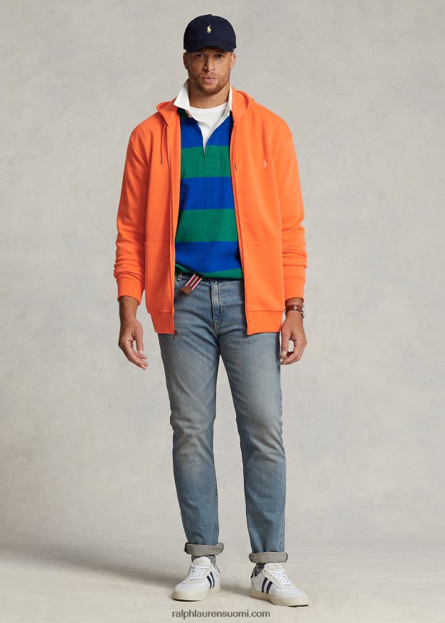 Ralph Lauren miehet kaksinkertainen täysvetoketjuhuppari 0Z24ZR1606 lomakeskuksen oranssi