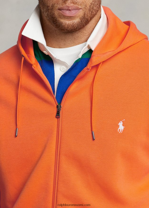 Ralph Lauren miehet kaksinkertainen täysvetoketjuhuppari 0Z24ZR1606 lomakeskuksen oranssi