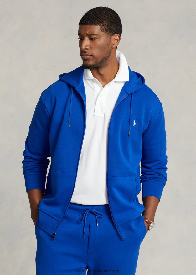 Ralph Lauren miehet kaksinkertainen täysvetoketjuhuppari 0Z24ZR1608 safiiri tähti