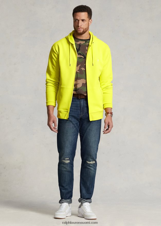 Ralph Lauren miehet kaksinkertainen täysvetoketjuhuppari 0Z24ZR1610 laser keltainen