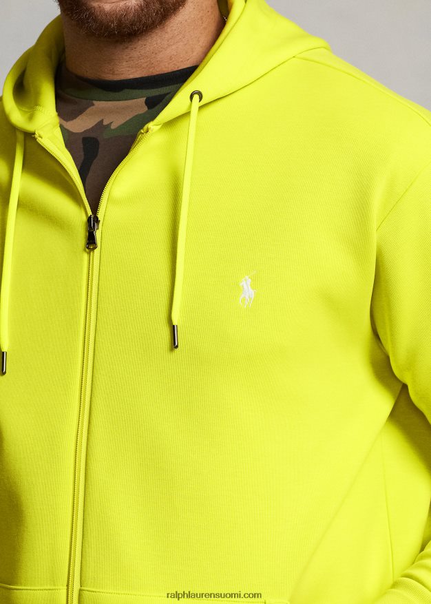 Ralph Lauren miehet kaksinkertainen täysvetoketjuhuppari 0Z24ZR1610 laser keltainen