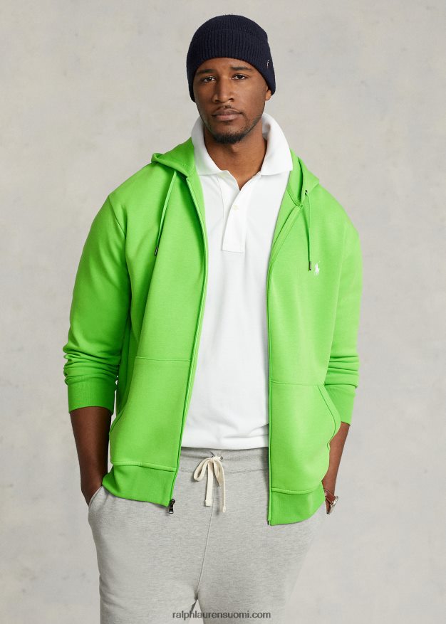 Ralph Lauren miehet kaksinkertainen täysvetoketjuhuppari 0Z24ZR1611 galaksin vihreä