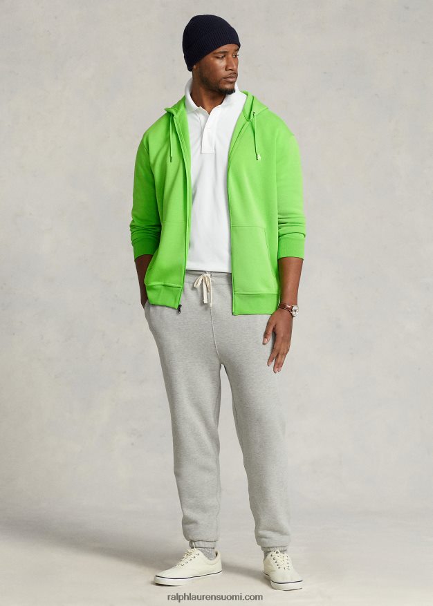 Ralph Lauren miehet kaksinkertainen täysvetoketjuhuppari 0Z24ZR1611 galaksin vihreä