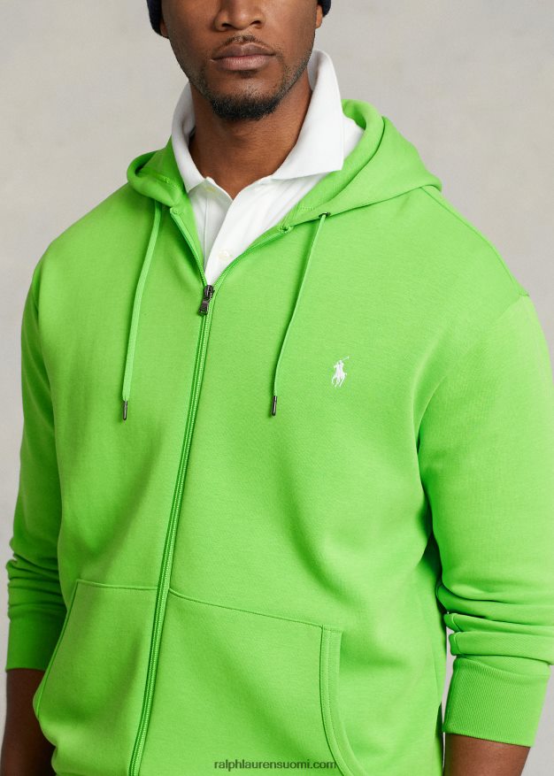 Ralph Lauren miehet kaksinkertainen täysvetoketjuhuppari 0Z24ZR1611 galaksin vihreä