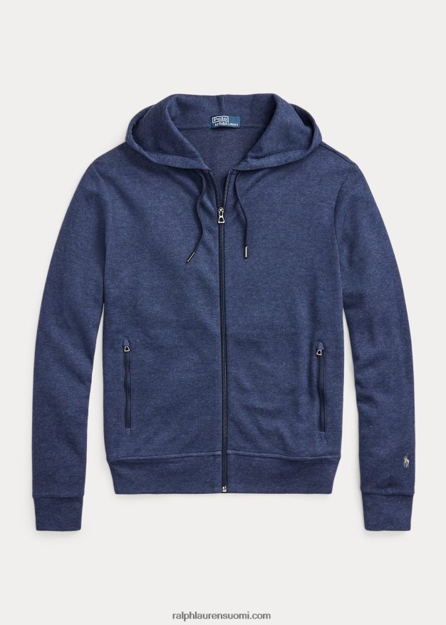 Ralph Lauren miehet kaksinkertainen täysvetoketjuhuppari 0Z24ZR8607 kevät laivastonsininen kanerva