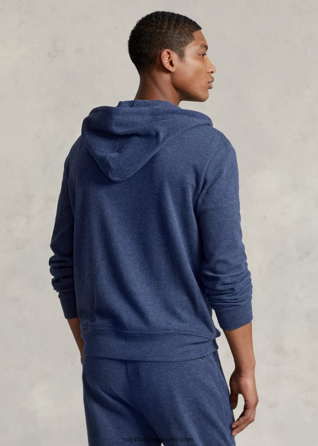 Ralph Lauren miehet kaksinkertainen täysvetoketjuhuppari 0Z24ZR8607 kevät laivastonsininen kanerva