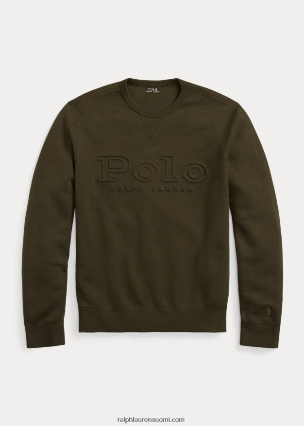 Ralph Lauren miehet logokuvioitu kaksoisneulepusero 0Z24ZR1396 yrityksen oliivi