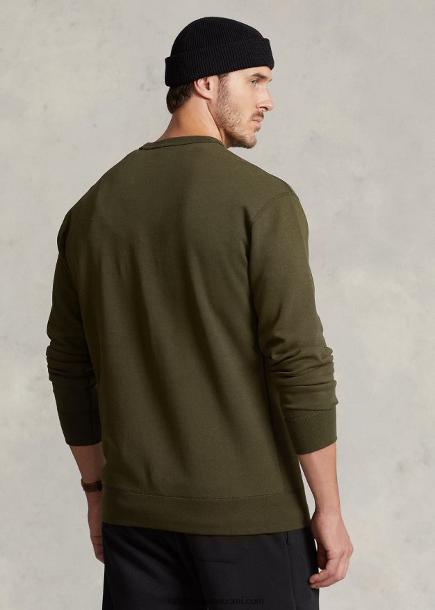 Ralph Lauren miehet logokuvioitu kaksoisneulepusero 0Z24ZR1396 yrityksen oliivi