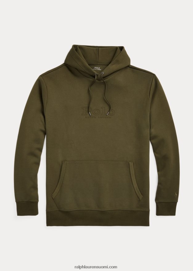Ralph Lauren miehet logokuvioitu kaksoisneulottu huppari 0Z24ZR1379 yrityksen oliivi