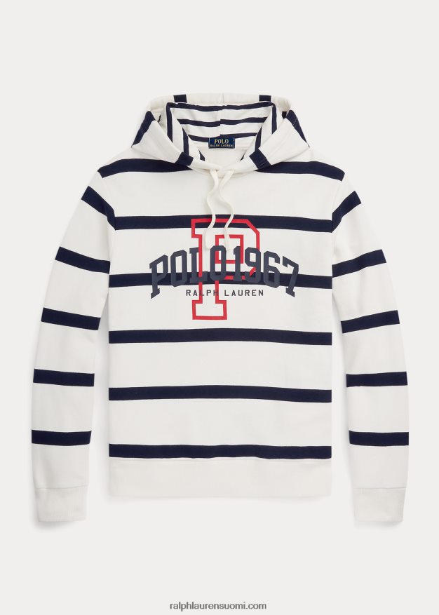Ralph Lauren miehet logolla raidallinen fleecehuppari 0Z24ZR845 nevis/risteilylaivasto