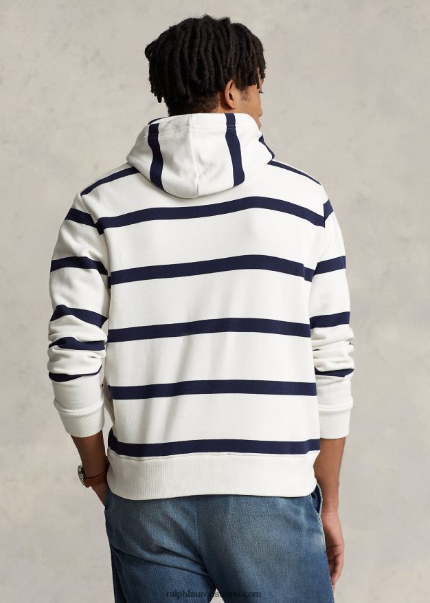 Ralph Lauren miehet logolla raidallinen fleecehuppari 0Z24ZR845 nevis/risteilylaivasto
