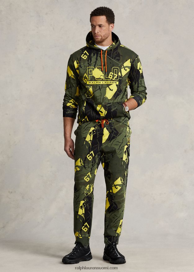 Ralph Lauren miehet logopooloponin kaksoisneulottu huppari 0Z24ZR1802 huippukokous camo