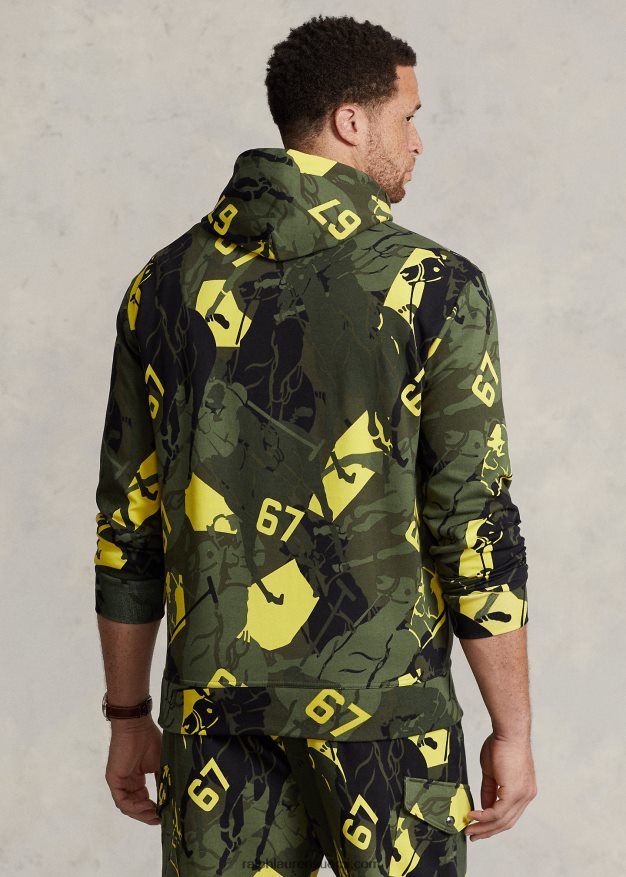 Ralph Lauren miehet logopooloponin kaksoisneulottu huppari 0Z24ZR1802 huippukokous camo
