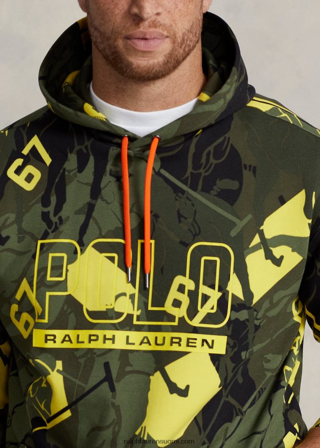 Ralph Lauren miehet logopooloponin kaksoisneulottu huppari 0Z24ZR1802 huippukokous camo