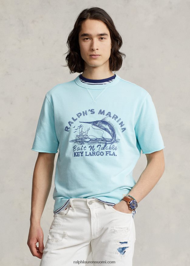 Ralph Lauren miehet marina lyhythihainen collegepaita 0Z24ZR1187 saari aqua