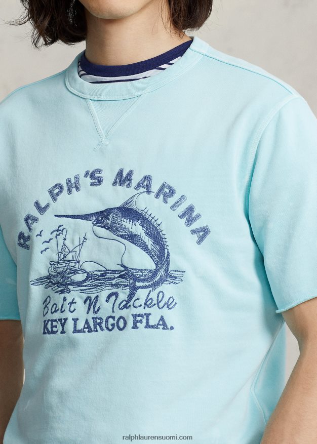 Ralph Lauren miehet marina lyhythihainen collegepaita 0Z24ZR1187 saari aqua