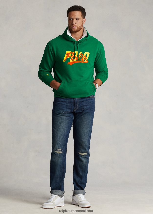 Ralph Lauren miehet pinottu logollinen fleecehuppari 0Z24ZR1897 ensisijainen vihreä
