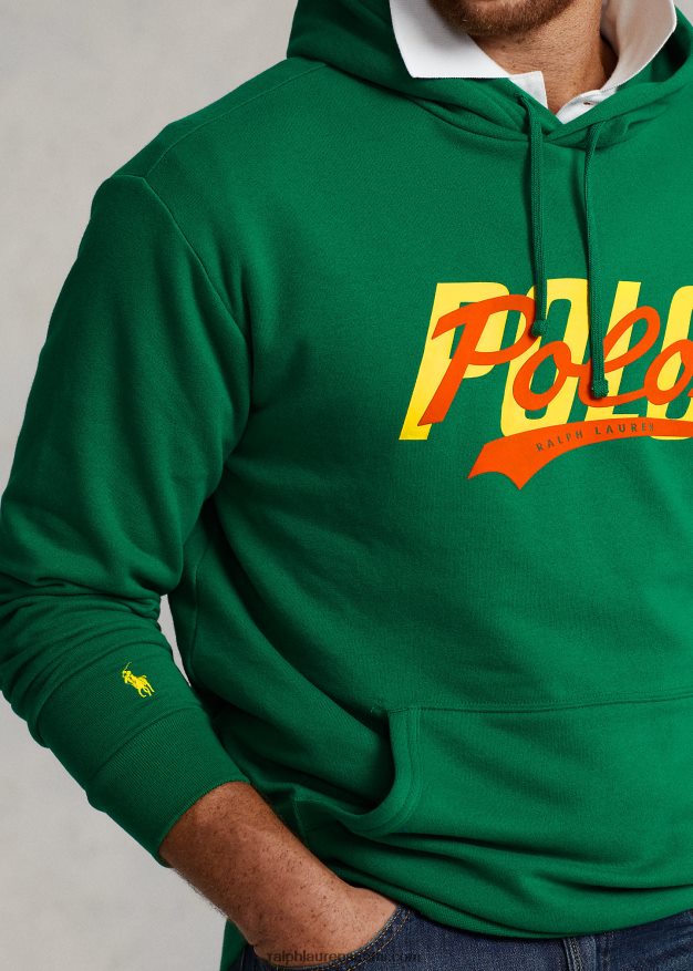 Ralph Lauren miehet pinottu logollinen fleecehuppari 0Z24ZR1897 ensisijainen vihreä