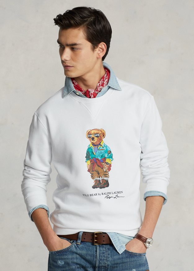 Ralph Lauren miehet poolo bear fleece paita 0Z24ZR1063 valkoinen