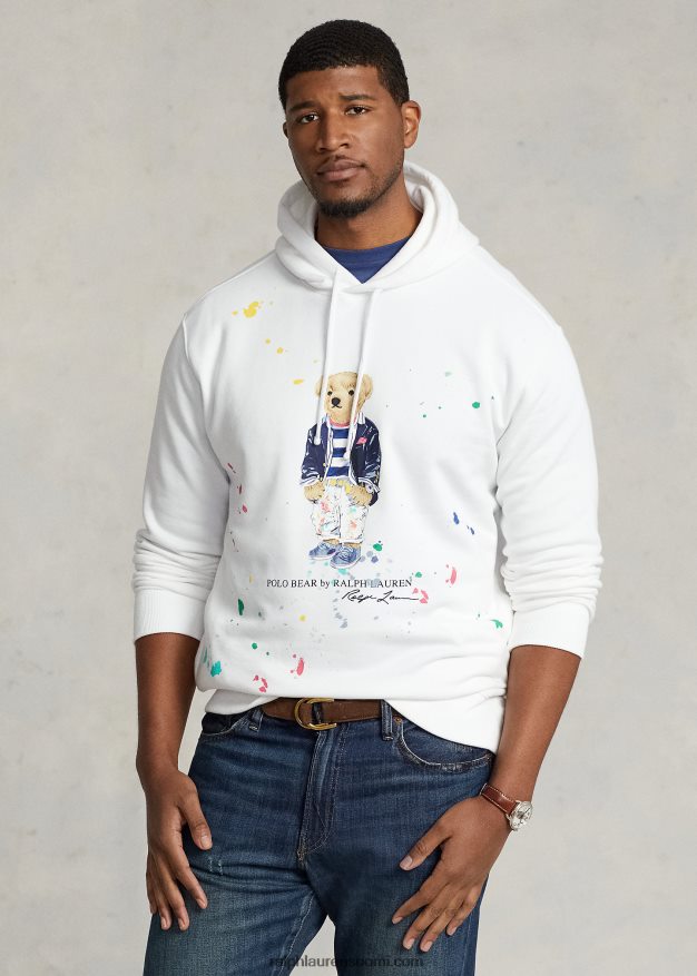 Ralph Lauren miehet poolokarhu fleecehuppari 0Z24ZR1663 valkoinen kauppakarhu