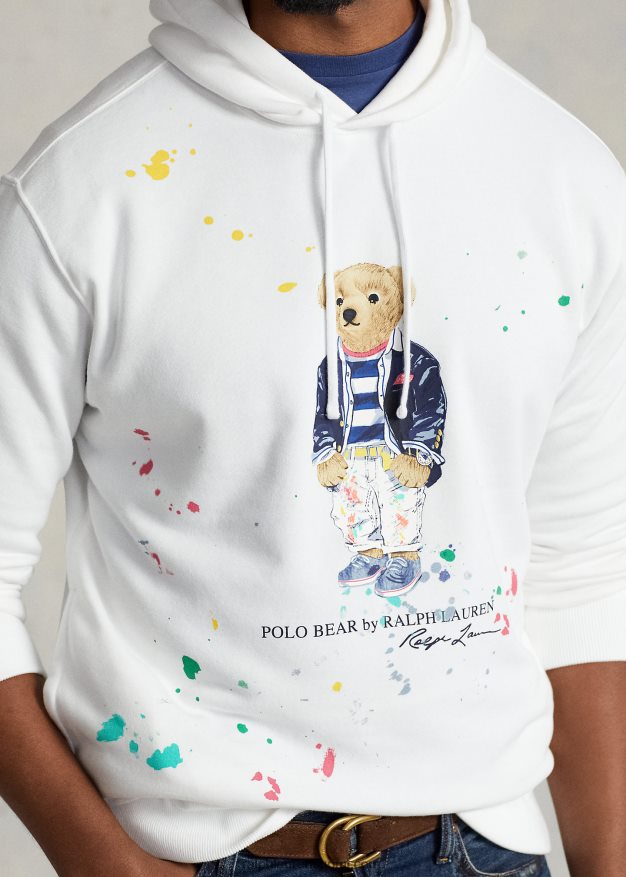 Ralph Lauren miehet poolokarhu fleecehuppari 0Z24ZR1663 valkoinen kauppakarhu