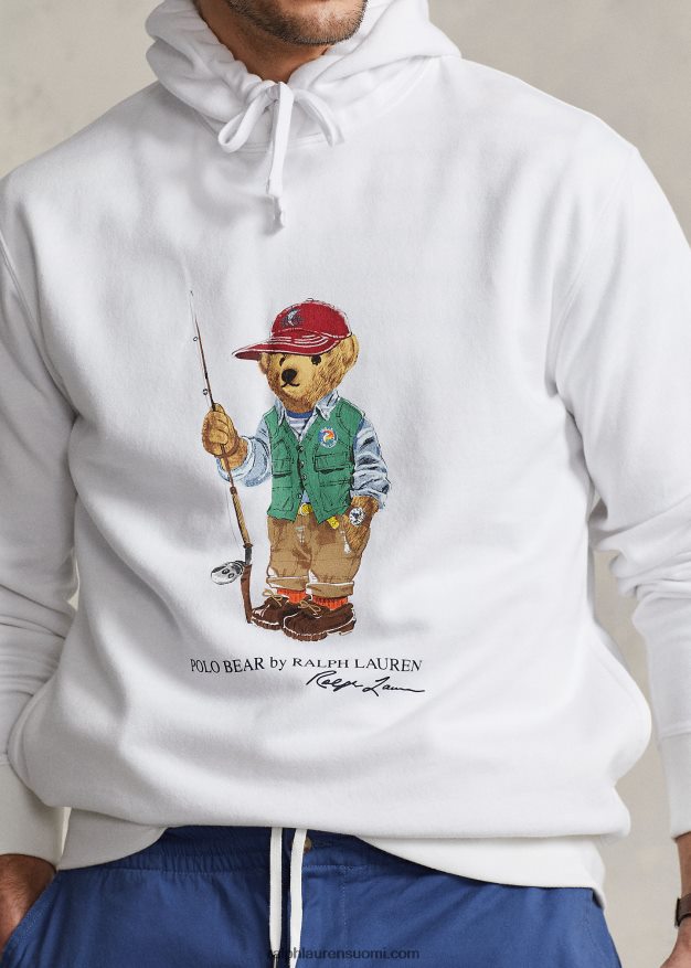 Ralph Lauren miehet poolokarhu fleecehuppari 0Z24ZR1668 valkoinen kalastuskarhu