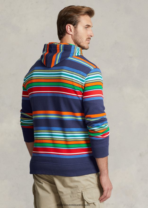 Ralph Lauren miehet raidallinen fleecehuppari 0Z24ZR1374 tumma koboltti/raita