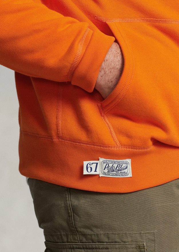 Ralph Lauren miehet rl fleece -logohuppari 0Z24ZR1808 purjehtiva oranssi