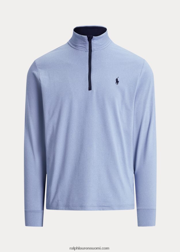 Ralph Lauren miehet suorituskykyinen jersey-neljännesvetoketjupusero 0Z24ZR1013 uusi jauhesininen kanerva