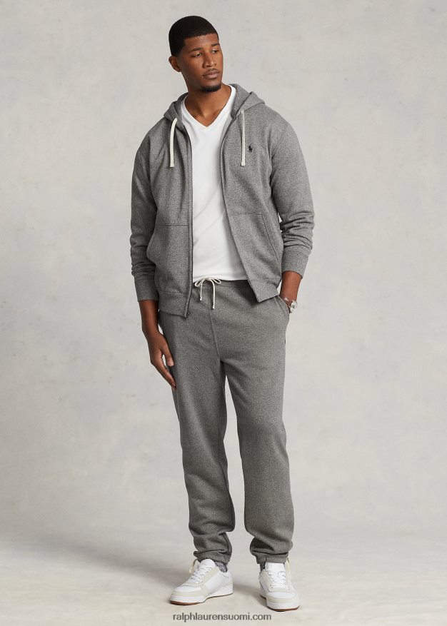 Ralph Lauren miehet täysvetoketjullinen fleecehuppari 0Z24ZR1667 tuhkanharmaa kanerva