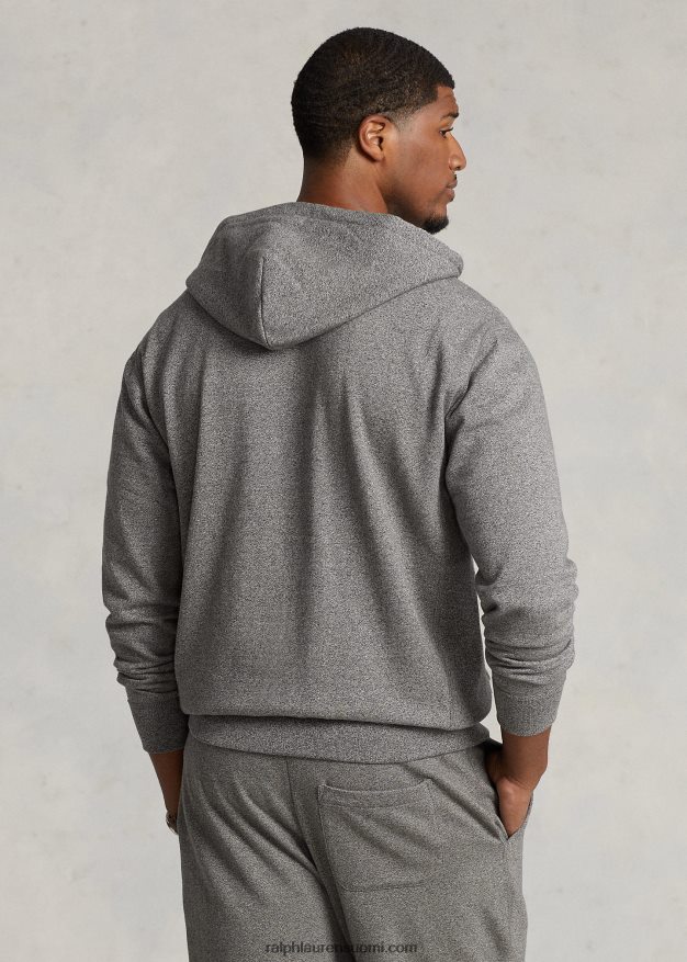 Ralph Lauren miehet täysvetoketjullinen fleecehuppari 0Z24ZR1667 tuhkanharmaa kanerva