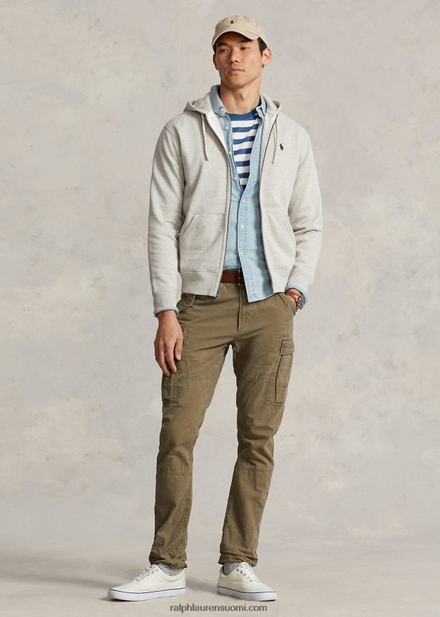 Ralph Lauren miehet täysvetoketjullinen fleecehuppari 0Z24ZR391 kevyt urheilullinen kanerva