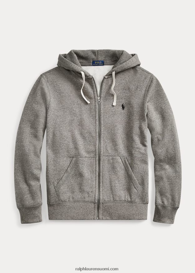 Ralph Lauren miehet täysvetoketjullinen fleecehuppari 0Z24ZR393 tuhkanharmaa kanerva