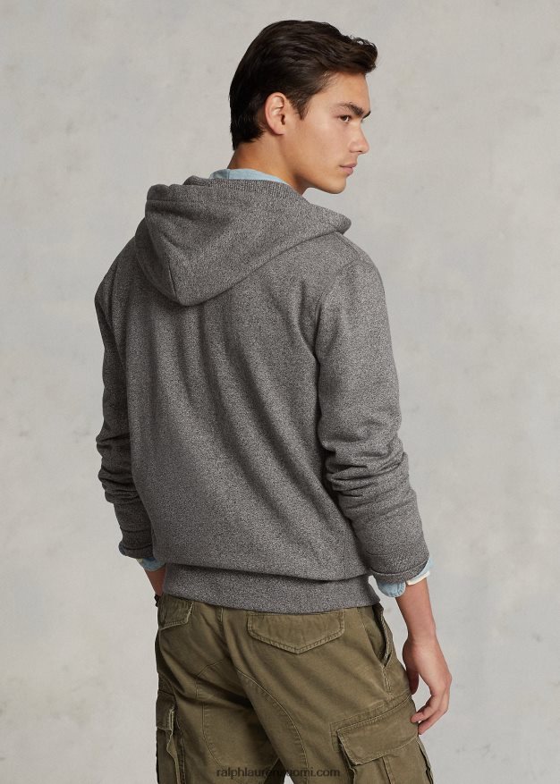 Ralph Lauren miehet täysvetoketjullinen fleecehuppari 0Z24ZR393 tuhkanharmaa kanerva
