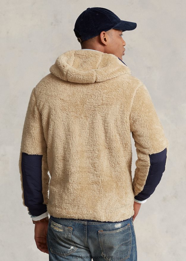 Ralph Lauren miehet täysvetoketjullinen pile fleece -huppari 0Z24ZR1184 hiekkadyyni/newportin laivasto