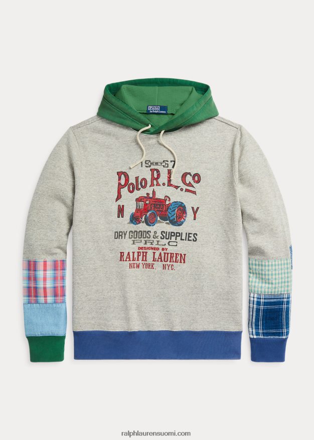 Ralph Lauren miehet tilkkuvärinen fleece-graafinen huppari 0Z24ZR103 parvi kanerva
