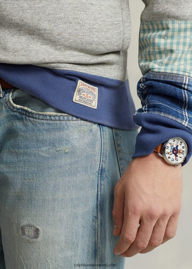 Ralph Lauren miehet tilkkuvärinen fleece-graafinen huppari 0Z24ZR103 parvi kanerva