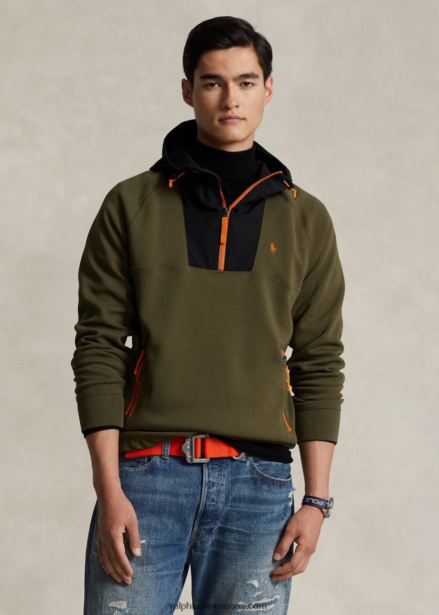 Ralph Lauren miehet vettä hylkivä hybridihuppari 0Z24ZR115 katos oliivi