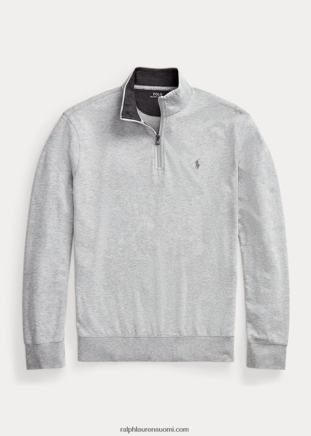 Ralph Lauren miehet ylellinen jersey vetoketjullinen villapaita 0Z24ZR1673 ja kanervan päällä