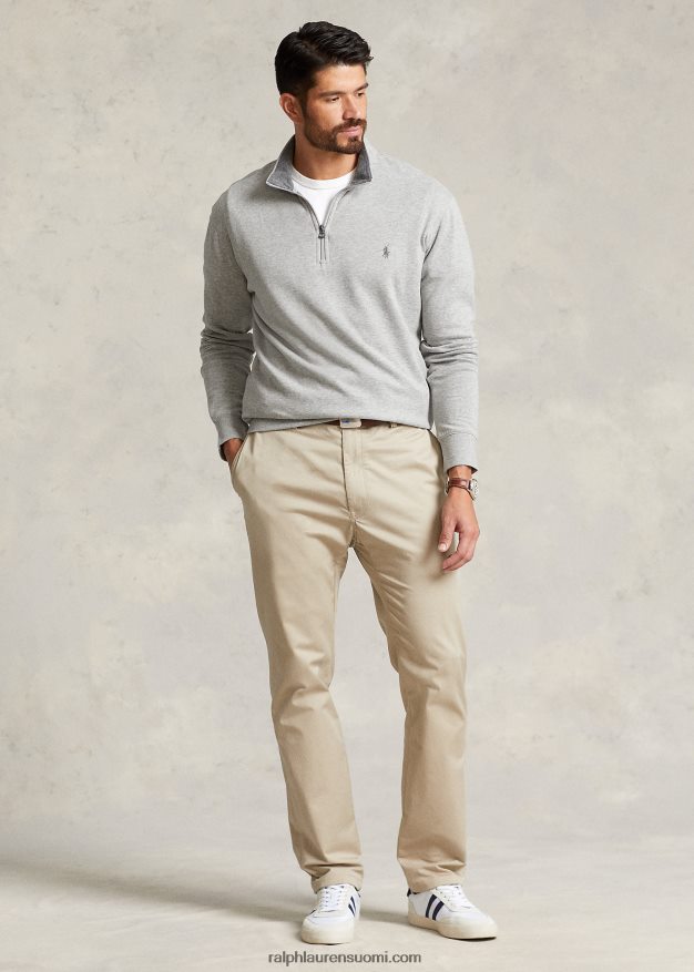 Ralph Lauren miehet ylellinen jersey vetoketjullinen villapaita 0Z24ZR1673 ja kanervan päällä