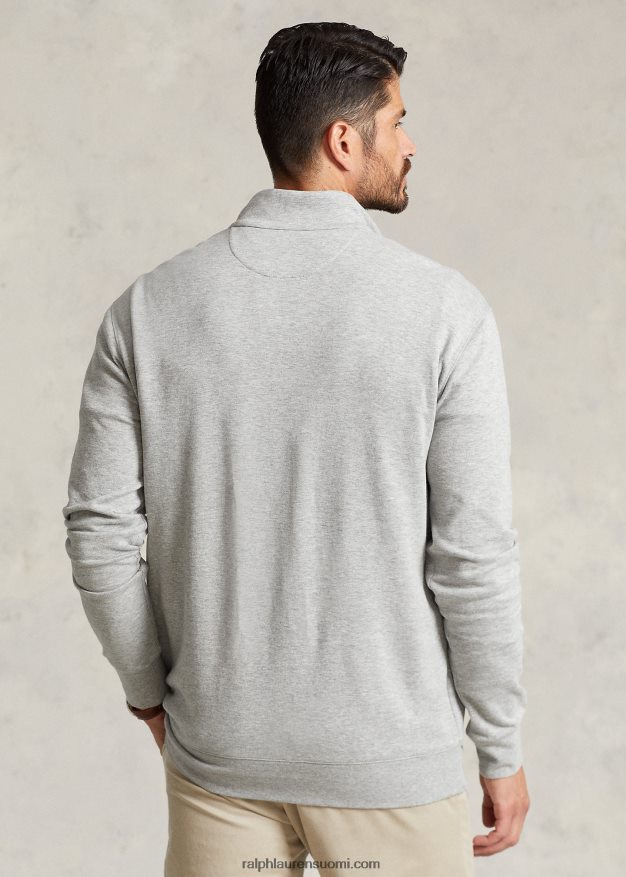 Ralph Lauren miehet ylellinen jersey vetoketjullinen villapaita 0Z24ZR1673 ja kanervan päällä