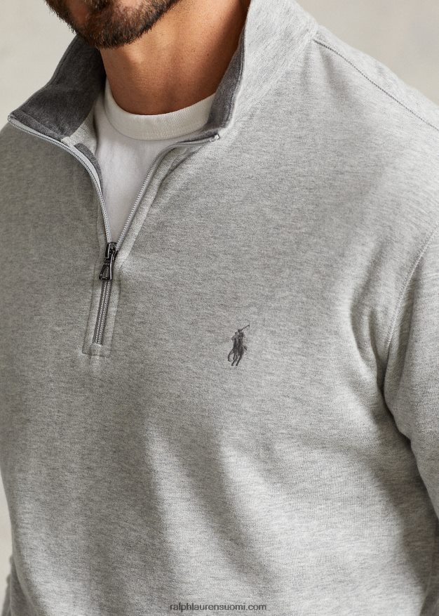 Ralph Lauren miehet ylellinen jersey vetoketjullinen villapaita 0Z24ZR1673 ja kanervan päällä