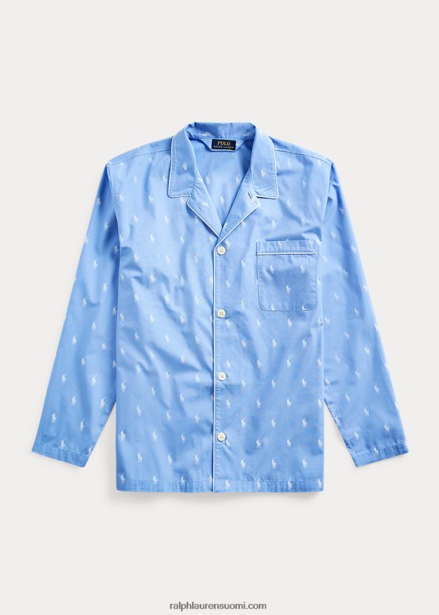 Ralph Lauren miehet allekirjoitus ponin pyjaman paita 0Z24ZR1647 ranta sininen/valkoinen