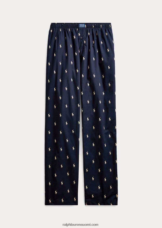 Ralph Lauren miehet allover ponin unihousut 0Z24ZR1676 laivasto/valkoinen