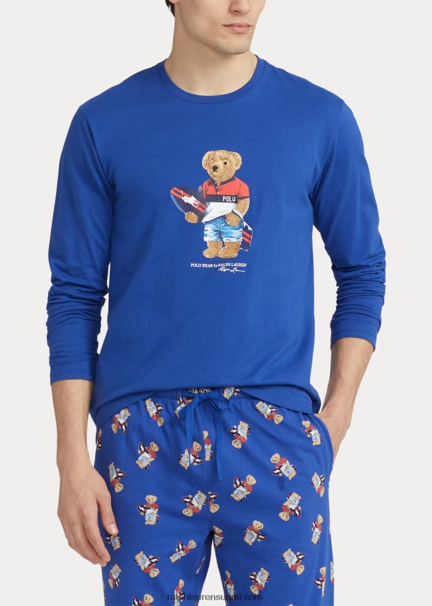 Ralph Lauren miehet poolo karhu puuvillajersey nukkumissetti 0Z24ZR653 kuninkaallinen perintö