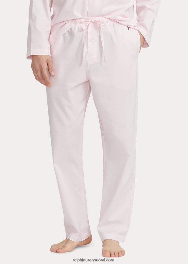 Ralph Lauren miehet puuvillaiset oxford-pyjamahousut 0Z24ZR8570 pinkki oxford/risteilylaivasto