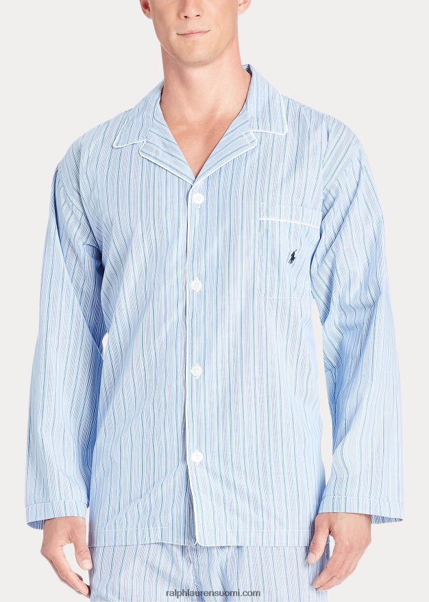 Ralph Lauren miehet raidallinen leveäkankainen pyjamapaita 0Z24ZR840 Andrew-raita
