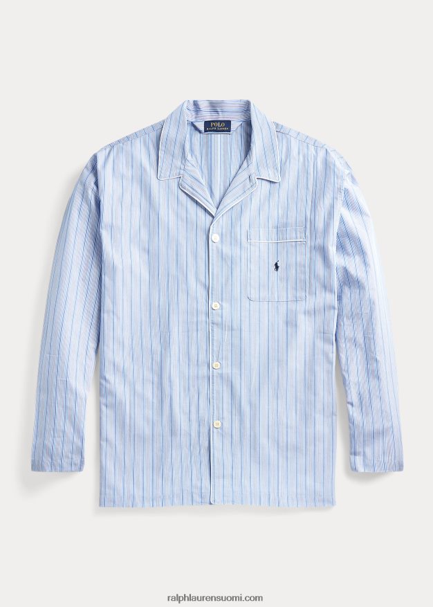 Ralph Lauren miehet raidallinen puuvillainen pyjamapaita 0Z24ZR1651 andrew stripe/risteilylaivasto